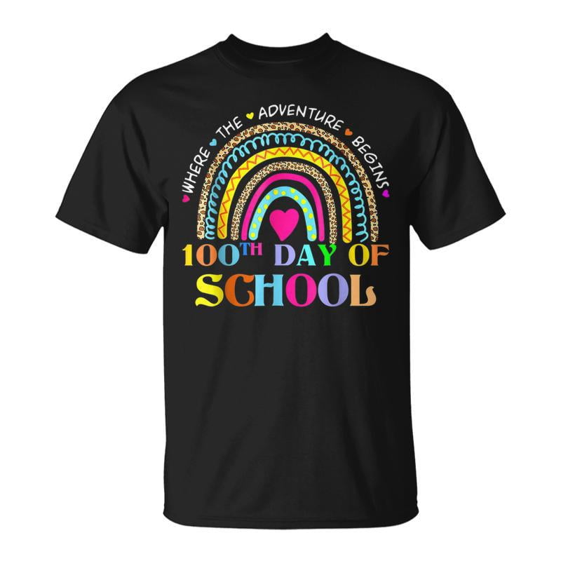 100Th Day Of School Teacher 100 Days Smarter Rainbow V18Tshirt ...