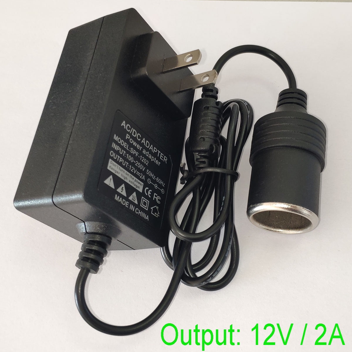 100V-240V AC Wall to DC 12V 2A 24W Car Auto Cigarette Lighter Charger Power  Converter Adapter US Plug