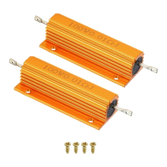 100W 0.01 Ohm Aluminum Shell Resistor Housing Resistor with Screws 2Set