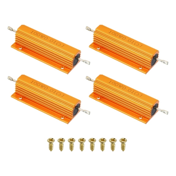 100W 0.01 Ohm Aluminum Shell Resistor Housing Resistor with Screws 4Set