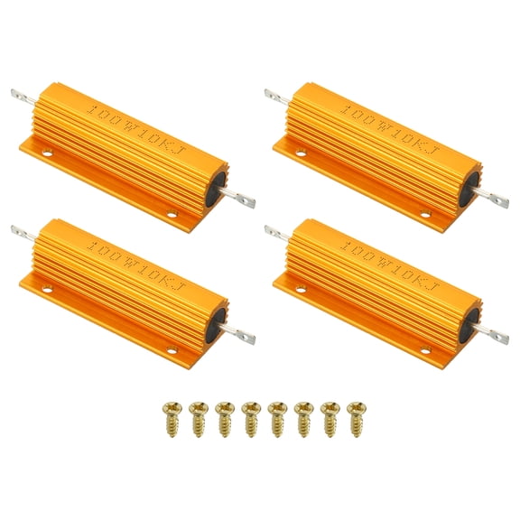 100W 10K Ohm Aluminum Shell Resistor Housing Resistor with Screws 4Set