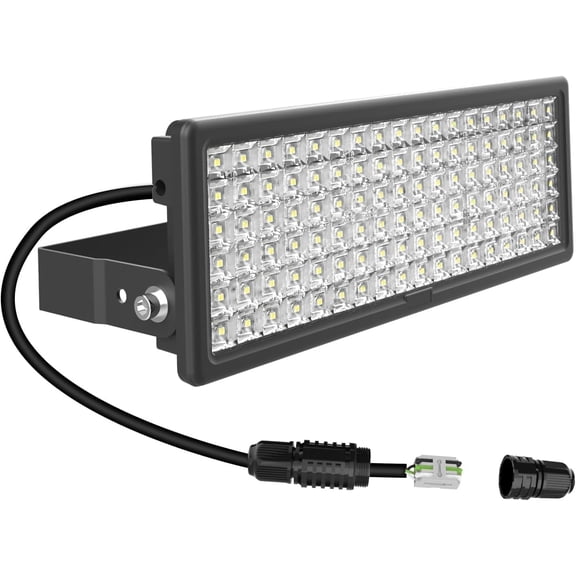 Kekeou 100W stadium lights outdoors,  14000LM extra bright back yard light, IP67, 120V exterior safety lights for Garden