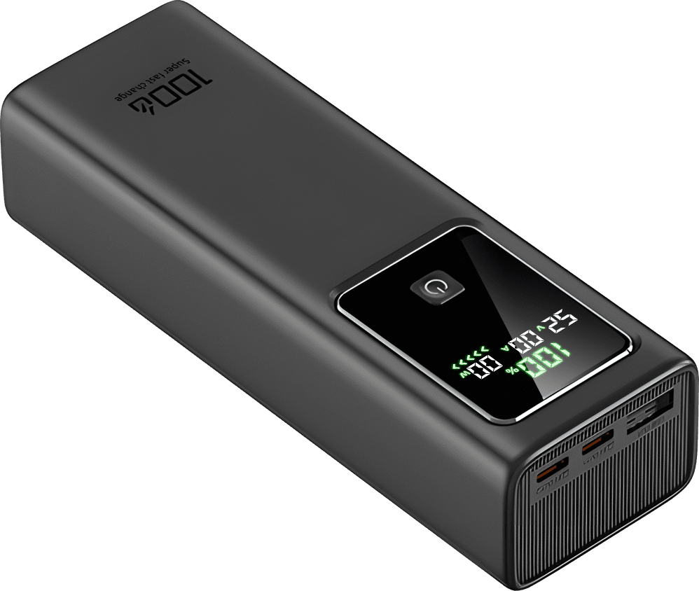 100W 20000mAh Fast Charging Portable Power Bank, High Quality Battery for Laptops, Phones and Gaming Devices, Black
