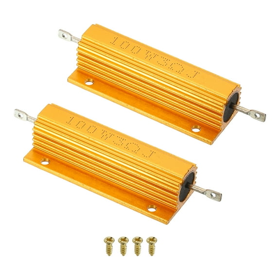 100W 3 Ohm Aluminum Shell Resistor Housing Resistor with Screws 2Set