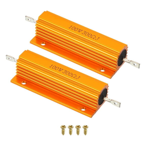 100W 300 Ohm Aluminum Shell Resistor Housing Resistor with Screws 2Set