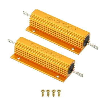 PATIKIL 100W 1.5 Ohm Aluminum Shell Resistors - 5 Pack Gold Chassis Mount Power Resistors