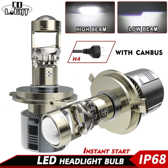 100W 40000LM H4 9003 Mini Bi-LED Projector Lens Hi/Lo Headlight Kit Retrofit LHD