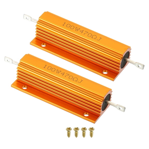 100W 470 Ohm Aluminum Shell Resistor Housing Resistor with Screws 2Set
