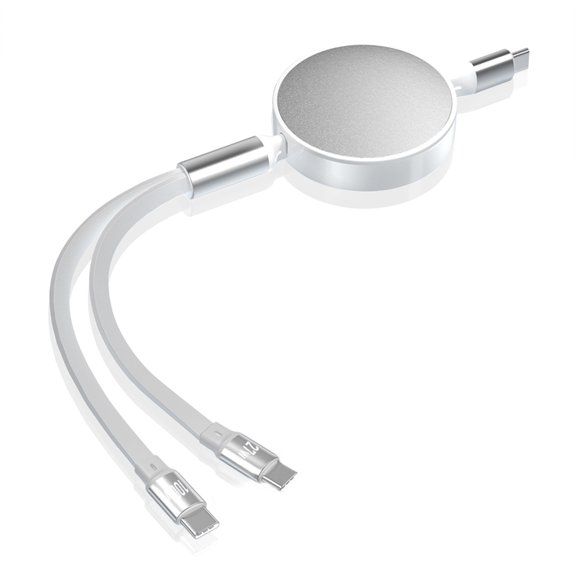 100W 480mbps Stretchable Type-C Cable USB C to Double USB C Male Cable 120cm