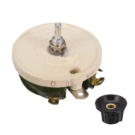 100W 50R Wirewound Ceramic Potentiometer Variable Rheostat Resistor W Knob