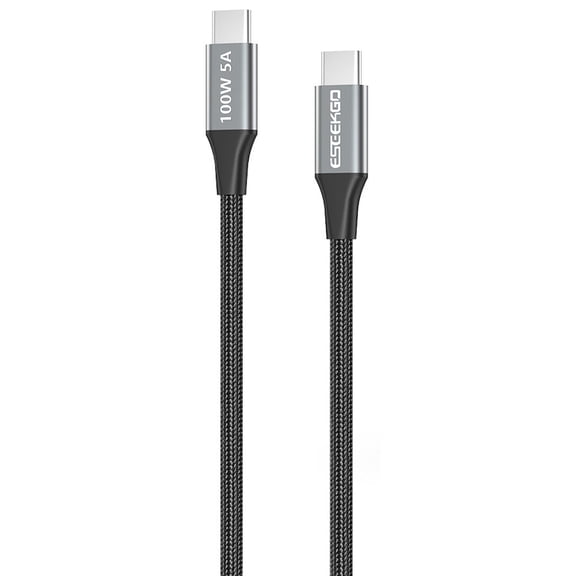 100W 5A USB-C to USB-C Charge and Sync Cable 6.6 ft. - Black