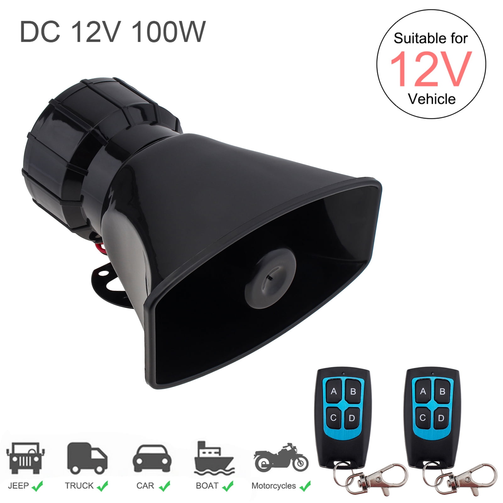 Vip Horn 100W 7 Sound 12V Car Siren Vehicle Horn for Cars Trucks Vehicle ...