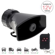 100W 7 Sound 12V Loud Car Siren Vehicle Horn Hooter/Ambulance/Siren/Traffic Sound for Cars Trucks Vehicle Motorcycles with Mic PA Speaker System, Remote Controller