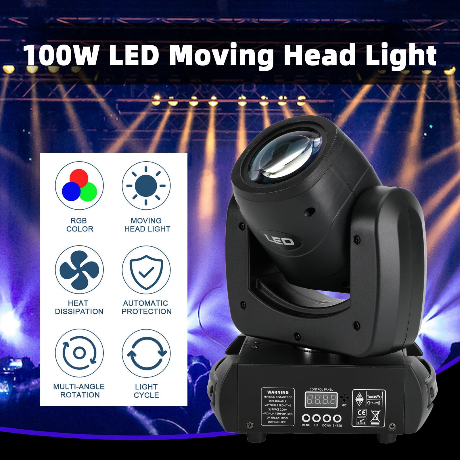 W Prism Led Beam Gobo Moving Head Stage Lighting Dmx Party Disco Dj