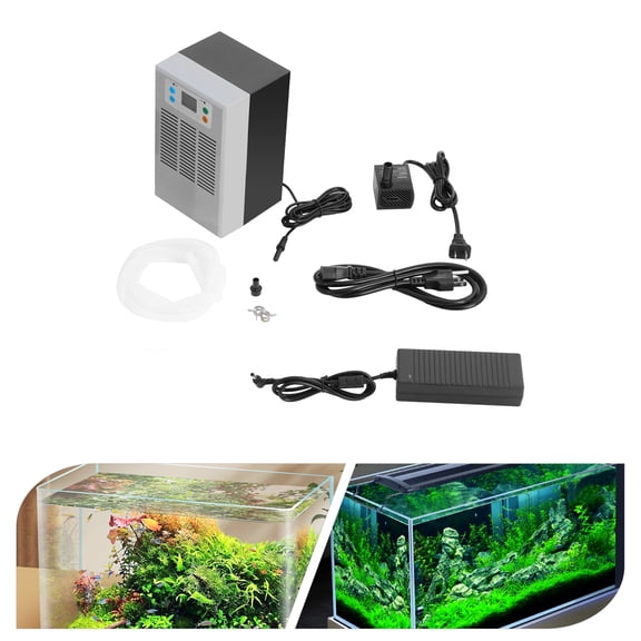 100W Aquarium Water Chiller, Temp Control Low Noise Digital Display Cooling System for Fish Coral Jellyfish Tank