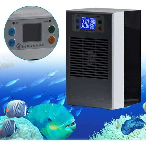 100W Aquarium Water Chiller, Temp Control Low Noise Digital Display Cooling System for Fish Coral Jellyfish Tank