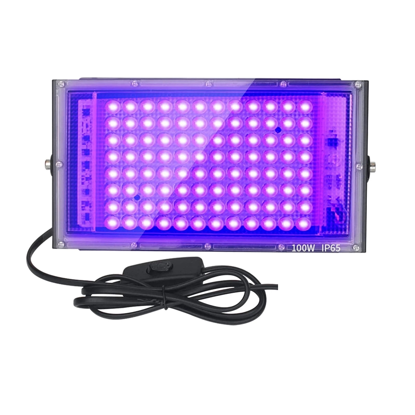 100W Black Lights , Blacklight Flood Light With And Switch,for Glow Party, Halloween, Fluorescent Poster, Body Paint ,Multifunctional Lighting