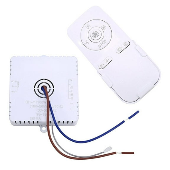 100W Ceiling Fan Light Receiver Controller with Remote, 30-50W LED Driver, for Bedroom Fans, 2.4G Wireless Control Kit,White