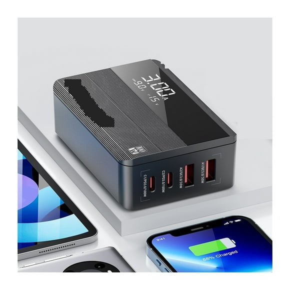 100W Charger PD QC 4+ Fast Charger Cell Phone USB C Charger ,Space-Saving
