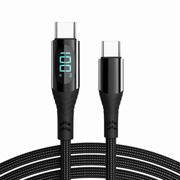 100W Digital Display Double Type C Charging Cable Widely Used For Laptop Tablets Phones Electronics