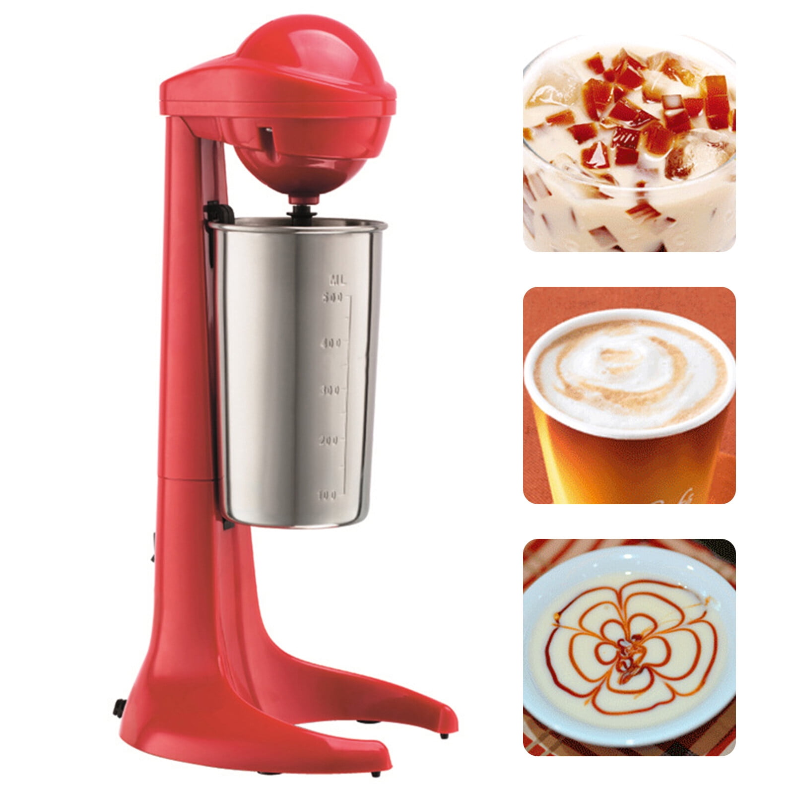 100W Electric Milk Shaker, Red, 2-Gear Drink Mixer, 23000rpm, Milkshake ...