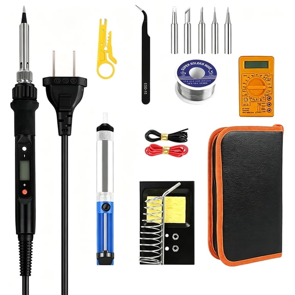 100W Electric Soldering Iron Kit, Adjustable Temperature Digital Display Repair Soldering Tool Electronic Circuit Board Precision Welding Small Tool Kit