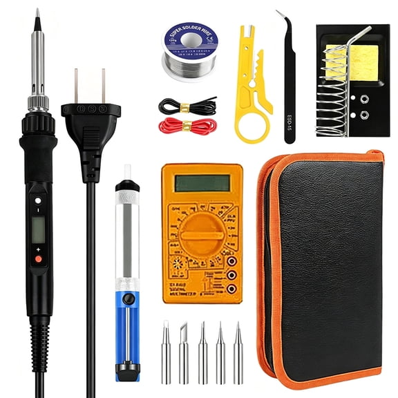 100W Electric Soldering Iron Kit, Adjustable Temperature Digital Display Repair Soldering Tool Electronic Circuit Board Precision Welding Small Tool Kit