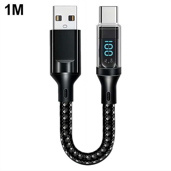 100W Fast Charging USB Type C Cable, 3.3 ft (1 m) with Real-Time Digital Display & Automatic Power Off for Phone