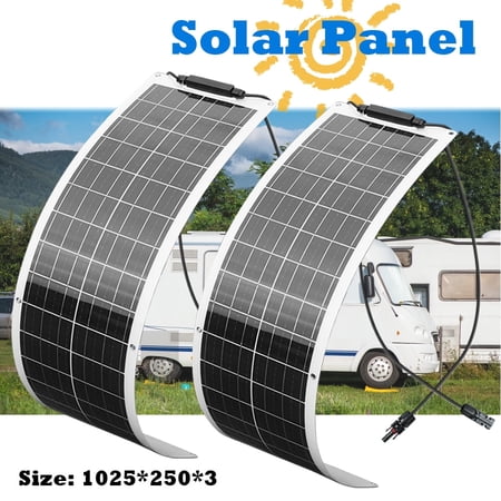 PUGUANG 100W Flexible Solar Panel 2 x 50 Watt High Efficiency Monocrystalline Solar PV Charging For RV, Caravan, Boat, Rooftop, Camping, Yacht
