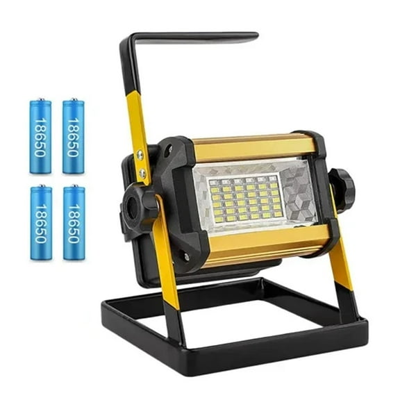 100W Flood Light LED Reflector Outdoor Floodlight COB Spotlight Searchlight Garden Lamp With 6x 18650 Battery & Charr ,Multifunctional Lighting