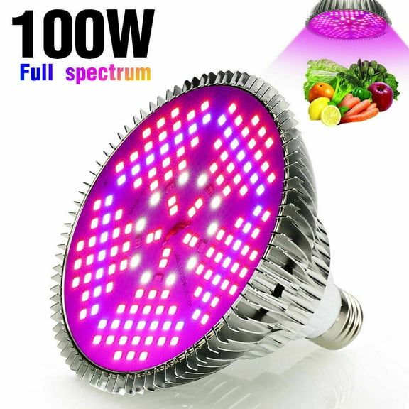 100W LED Grow Light Bulb, Full Spectrum Plant Grow Light, 150 LEDs Hydroponic Lamp for Greenhouse Houseplant, Flower, Vegetable, Plants Growing E27/E26 Base