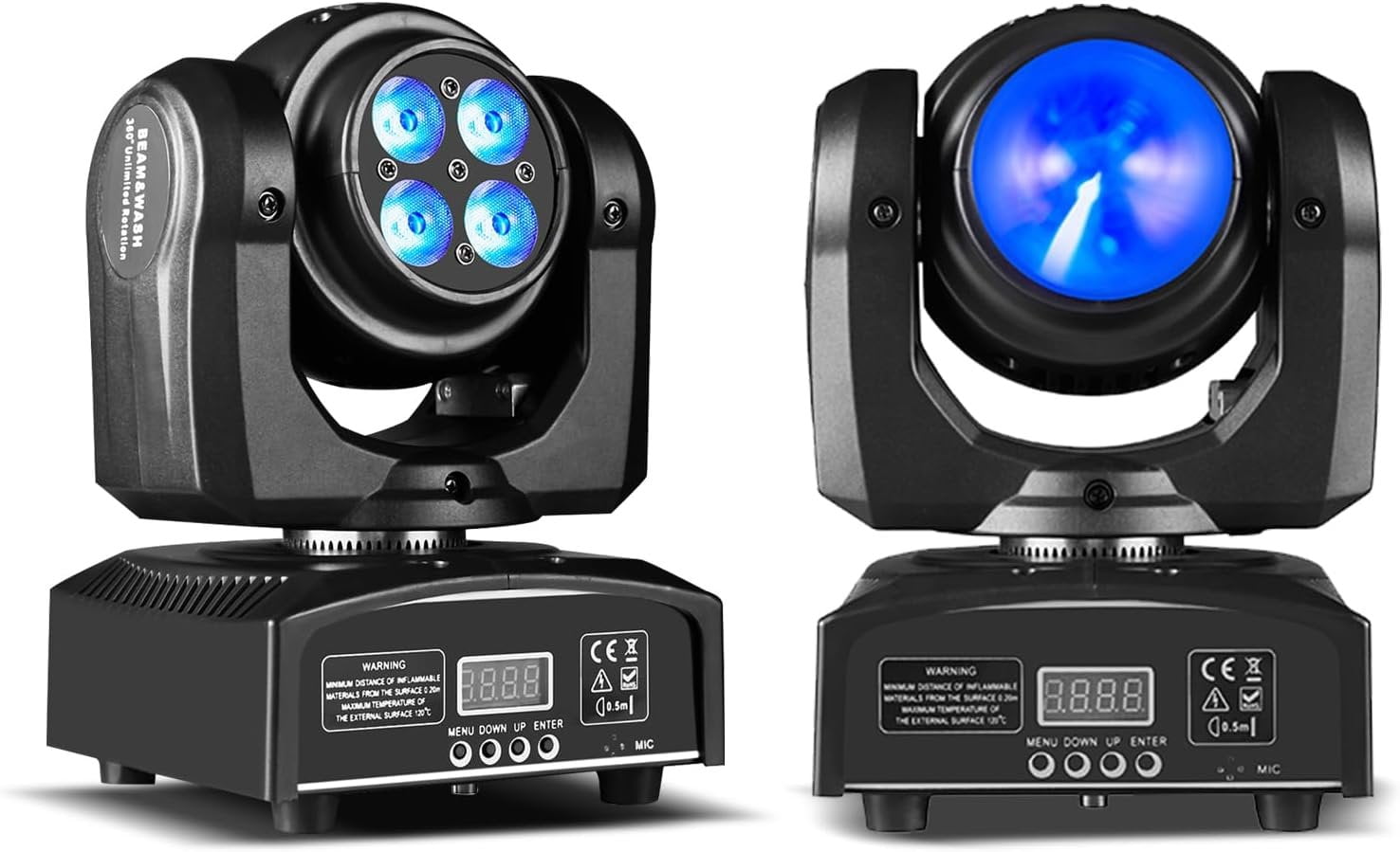 100W LED Moving  DJ Lights 2-Sides Moving  Wash & Beam Effect Stage Light RGBW 4-in-1 DMX Sound  DJ Lights for Party Disco KTV Pub Bar Show Wedding Show - 2 count (2)