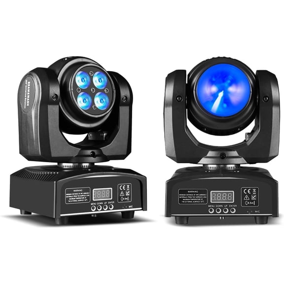 100W LED Moving  DJ Lights 2-Sides Moving  Wash & Beam Effect Stage Light RGBW 4-in-1 DMX Sound  DJ Lights for Party Disco KTV Pub Bar Show Wedding Show - 2 count (2)