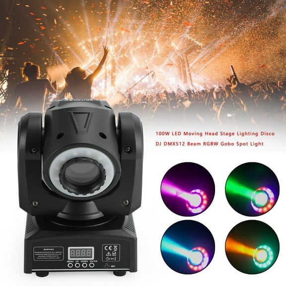 100W LED Moving Head Stage Lighting Disco DJ DMX512 Beam RGBW Gobo Spot Light