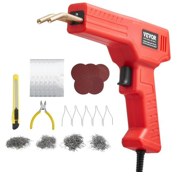 100W Plastic Welding Gun Kit with 800pcs Staples - Heavy Duty Plastic Repair Tool for Bumpers, Tanks, PVC, ABS - Adjustable Temperature 200-500°F, Includes Nozzles & Carrying Case
