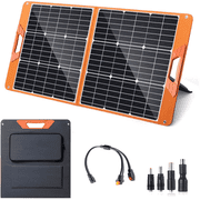 SOLPOWBEN 100W Portable Solar Panel, 24% High-Efficiency Foldable Solar Charger for Power Station Generator, Phones, IP65 Waterproof for Camping RV Off-Grid Emergency