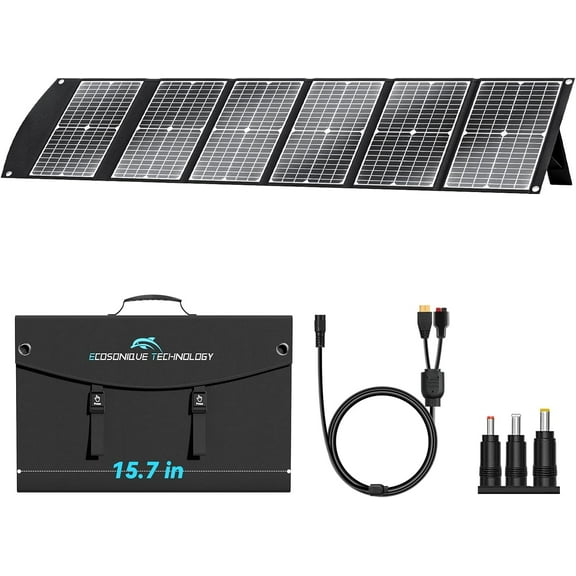 100W Portable Solar Panel Extremely Lightweight Compact Foldable with USB QC3.0, Type-C PD3.0, Anderson and XT60 DC 20V for Camping Power Station, Generators, Cell Phones