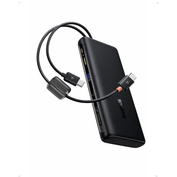 100W Power Bank 20000mAh, Portable Laptop Charger with Built-in USB-C Dual Cables, Travel Essential PD QC Fast Charging for MacBook, iPad, iPhone 17/16, Samsung, Steam Deck, TSA-Approved