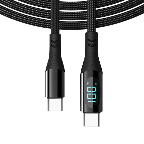 100W Powerful USB C to USB C Fast Charging Cord with Digital Display Fast Charging Data Line