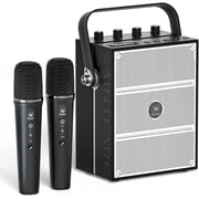 HW HAOWORKS Portable PA System & Karaoke Machine with 2 Wireless Mics, 100W Powerful Pro Sound Bluetooth Party Speaker, Support USB/TF/AUX/Guitar for Outdoor/Home Events - S99