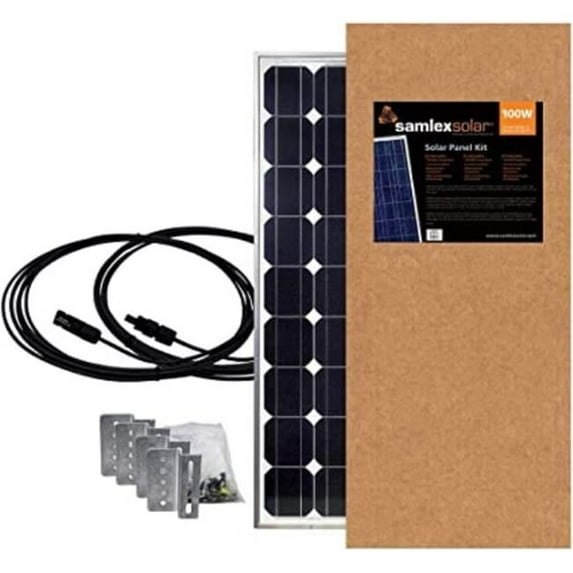 100W Solar Panel Kit with Cables & Mounting Brackets