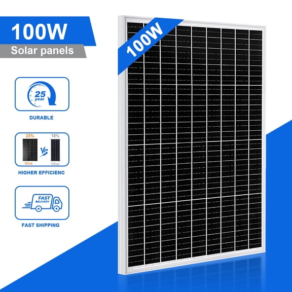100W Solar Panel Monocrystalline PV Power Charger for RV Home Camping Shed Boat