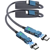 100W USB C Magnetic Charging Cable,(2 Pack 6FT) 180°Rotation USB C to USB C Magnetic Cable 5A Fast Charging Data Transfer Magnetic Charger Cable for iPhone 16 1