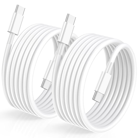 100W USB C to USB C Cable 6FT USB C Charger Cable 2Pack USB C Cord Fast Charging USB Type C Compatible with iPhone 16/15/Samsung/Android/Huawei/Google/Switch/MacBook/iPad and other USB-C port devices