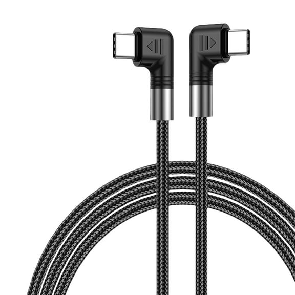 100W USB C to USB C Cable Two Right Angle Fast Charge Braideds Wire for Phone