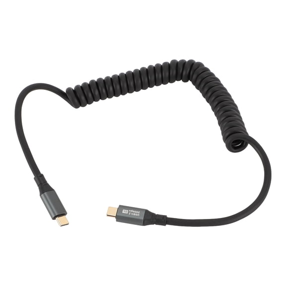 100W USB C to USB C Fast Charging Data Cable, 70.87 inches / 180 cm Stretchable Spiral Spring Cable for Laptop and Phone