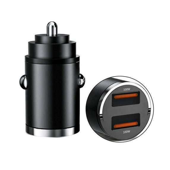 100W USB Phone Charger Type C QC3.0 Black Fast Charging Car Interior