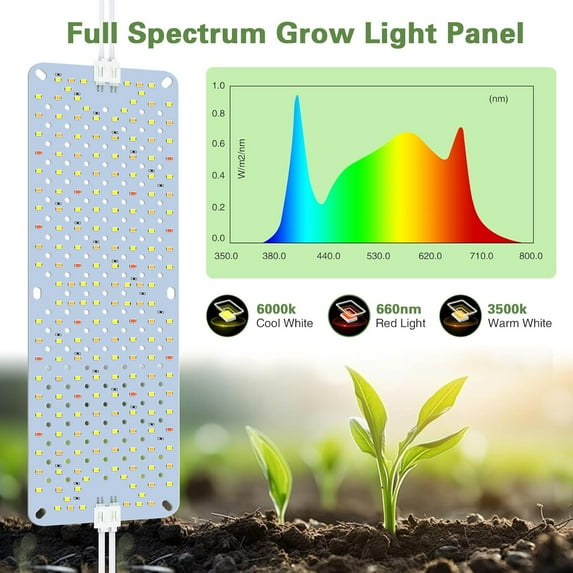 100W Ultra-Thin Panel Full Grow Lights, 1536 LEDs Growing Light for Indoor Plants with Chain Function, Grow Lights for Seed Starting with 4/8/12H Auto On/Off Timer (8pcs)
