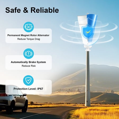 100W Vertical Axis Wind Turbine Generator 12V with Controller Home Windmill Kit