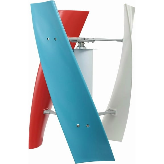 100w Vertical Wind Turbine, Small Wind Turbine With Helper Wheel, 3-Blade Vertical Wind-Turbines For Deck, Rv,High Conversion Rate Power Generation (24V)